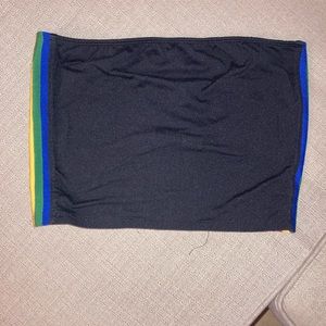 Black Tube Top with Rainbow sides